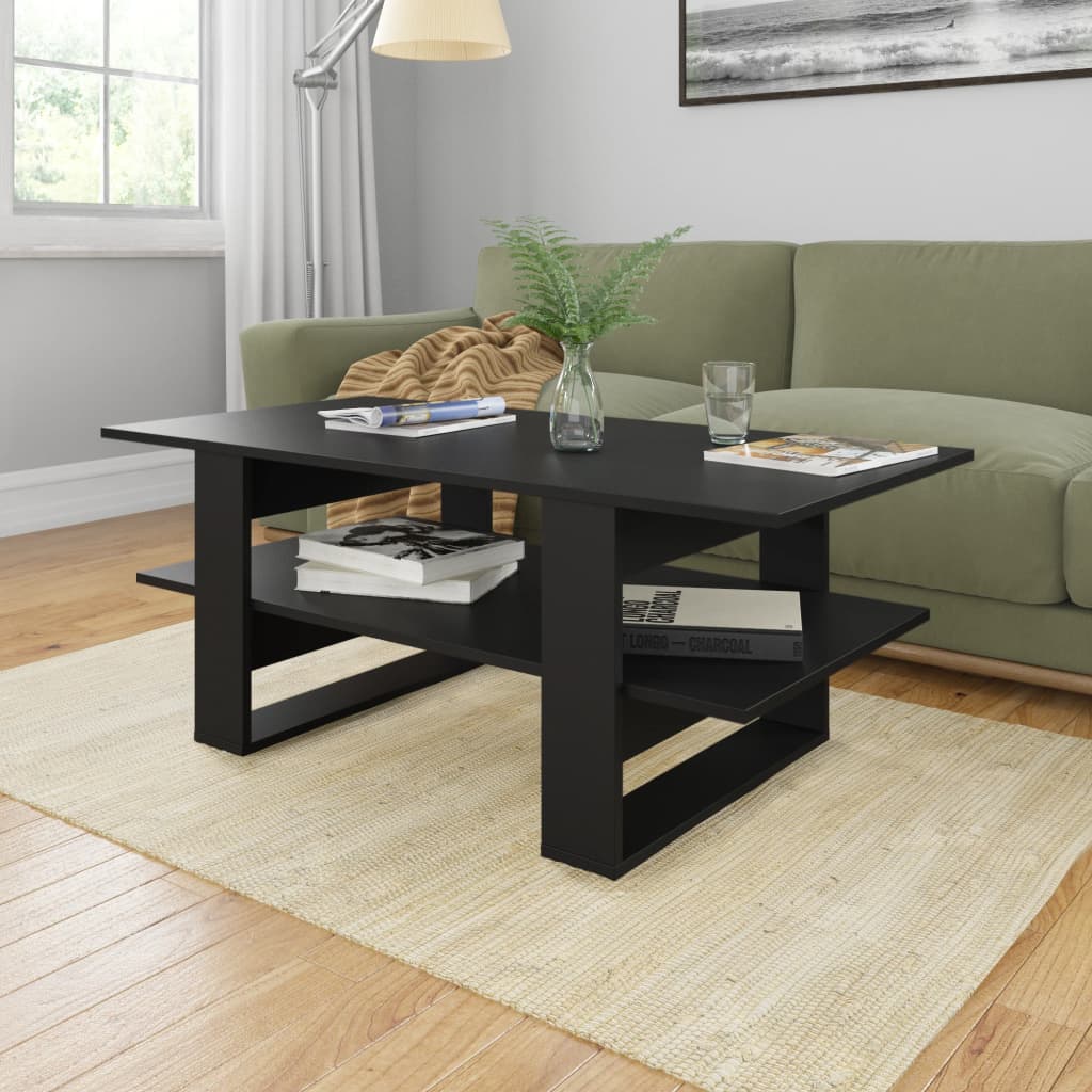 vidaXL Coffee Table Accent End Side Sofa Table with Storage Engineered Wood