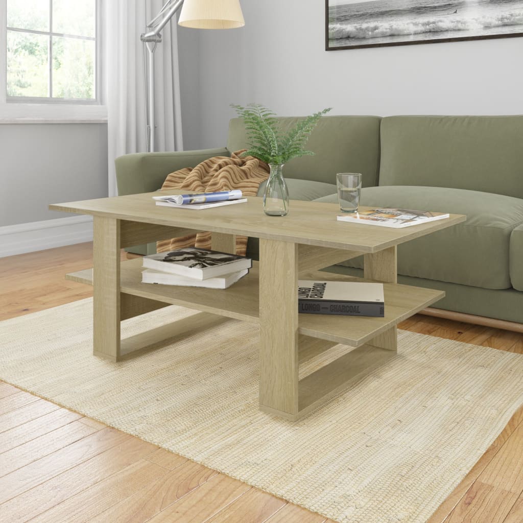 vidaXL Coffee Table Accent End Side Sofa Table with Storage Engineered Wood