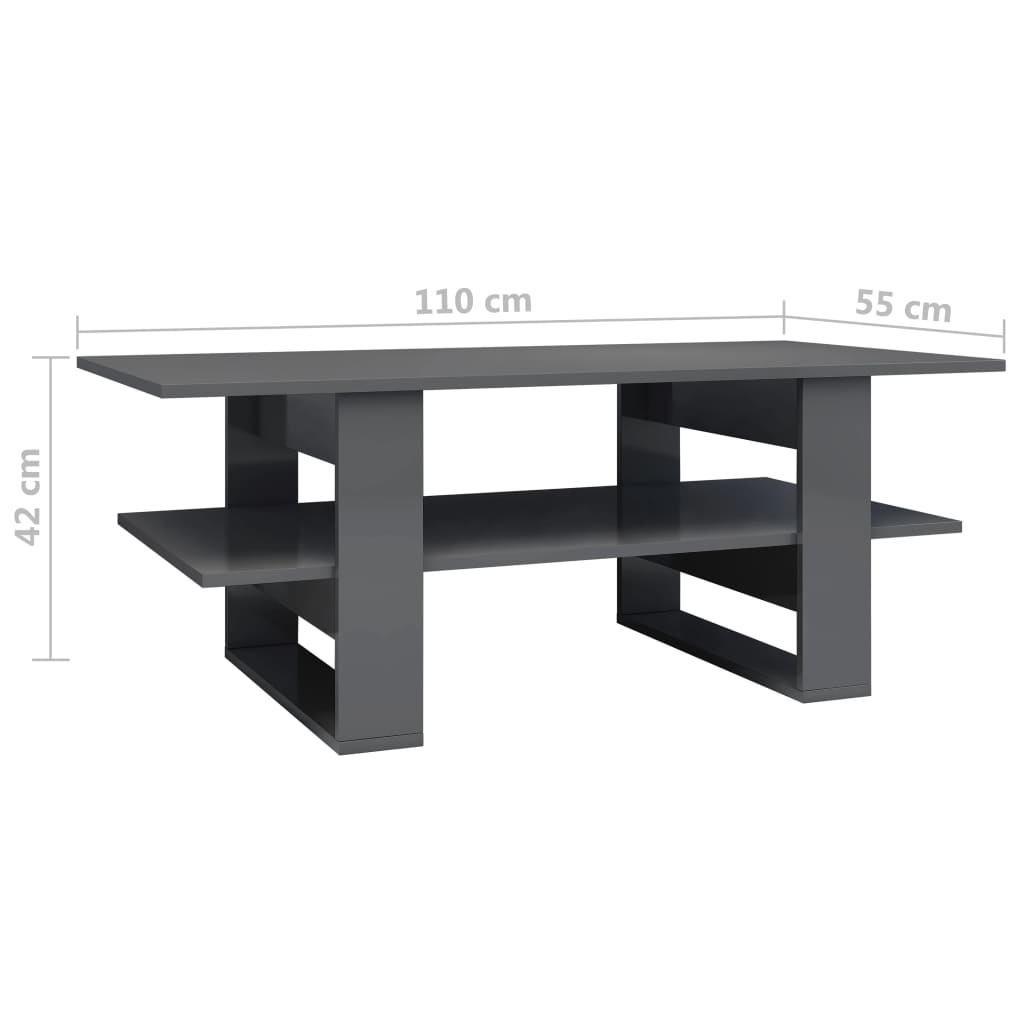 vidaXL Coffee Table Accent End Side Sofa Table with Storage Engineered Wood