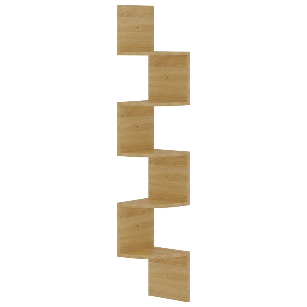 vidaXL Wall Corner Shelf 5-Tier Floating Shelf Wall Mounted Display Shelf